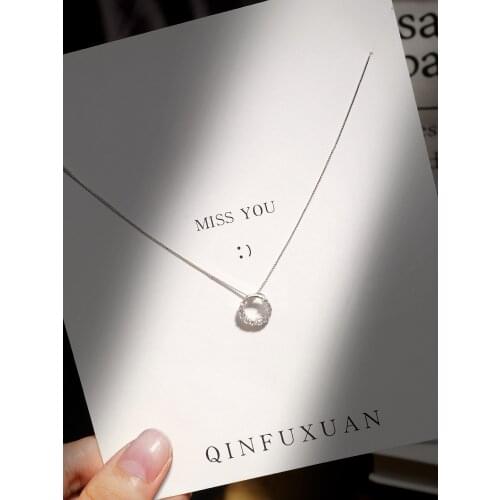 Simple light luxury temperament clavicle chain female pendant net red cold wind for women circle necklace jewelry gift