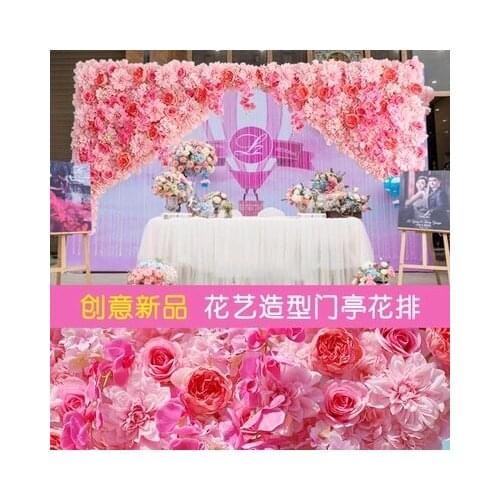 2M x 1M hot pink Wedding Flower Wall Artifical Silk Flower Backdrop Wedding Decoration