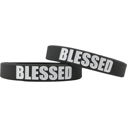 300pcs Motivational BLESSED Silicone Bracelets Rubber Wristbands Free Shipping by DHL