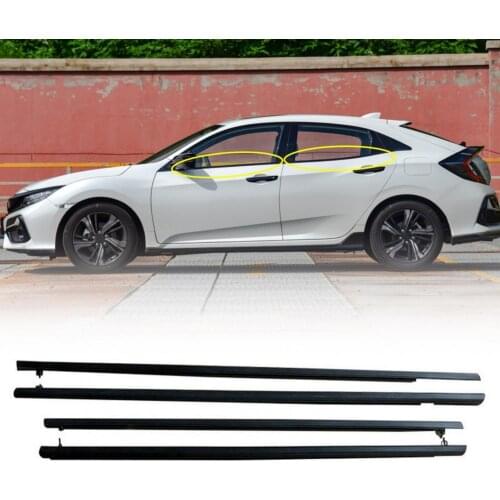 4Pcs Outer Window Glass Seal Belt Sealing Strips Rubber Weatherstrip for Honda Civic 2006 2007 2008 2009 2010 2011 2012