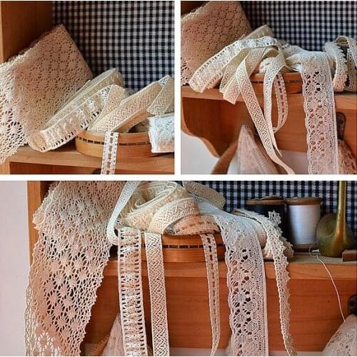 5 Meters/lot Beige Nice Diy Handmade Patchwork Cotton Material Cotton Lace Ribbon Cotton Lace TRIM cotton lace