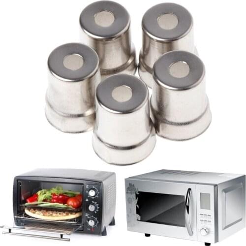 5Pcs/Set Steel Cap Microwave Oven Replacement Round Hole Magnetron Silver Tone U1JE