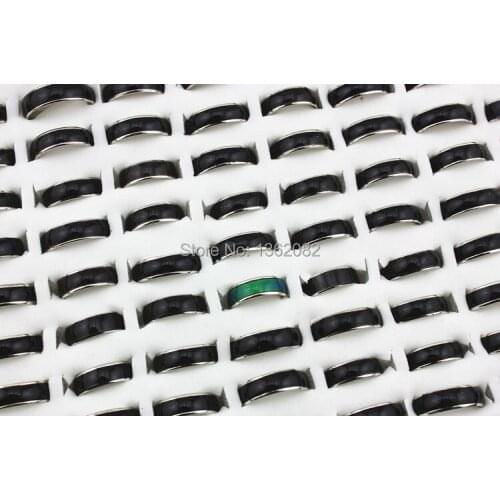 50pcs/LOT MIXED SIZE 6mm Smooth Silver Plated Amazing Color Changing Emotion Feeling Temperature Mood Rings Band MR72