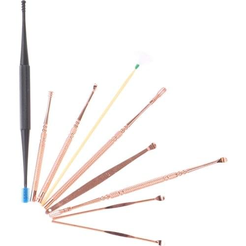 6/9Pcs Ear Wax Pickers Stainless Steel Earpick Wax Remover Curette Ear Pick Cleaner Ear Cleaner Spoon Care Ear Clean Tool