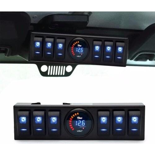 6 Gang Switch Panel Electronic Relay System Circuit Control Box Waterproof Fuse Relay Box Wiring Harness For JK Jeepp wrangler