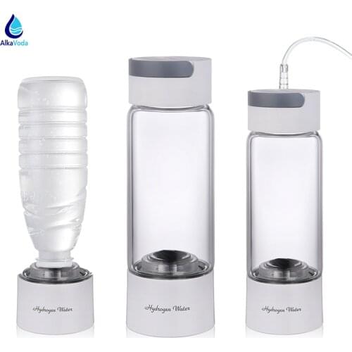 AlkaVoda Hydrogen Water Bottle Korea Design Glass CUP 380ml High H2 Ionizer Generator Machine for Rich Hydrogen Water Flask