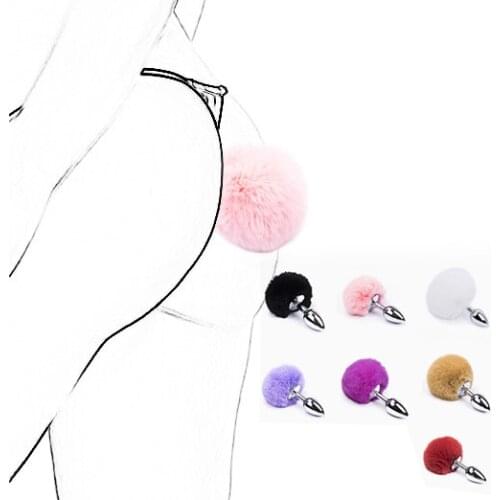 Butt Plug With Smooth Touch Stainless Steel Bunny Tail Anal Plug No Vibrator Anal Sex Toys For Women Man Lesbian Erotic Sex Shop