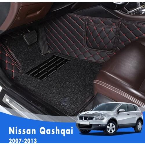 For Nissan Qashqai J10 2013 2012 2011 2010 2009 2008 2007 Luxury Double Layer Wire Loop Car Floor Mats Carpets Auto Accessories