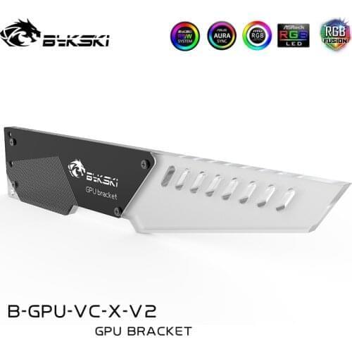 Bykski RGB GPU Block Acrylic/Metal Brackets, Decorative Plates GPU Holder, RGB Synchronizable, B-GPU-VC-X-V2