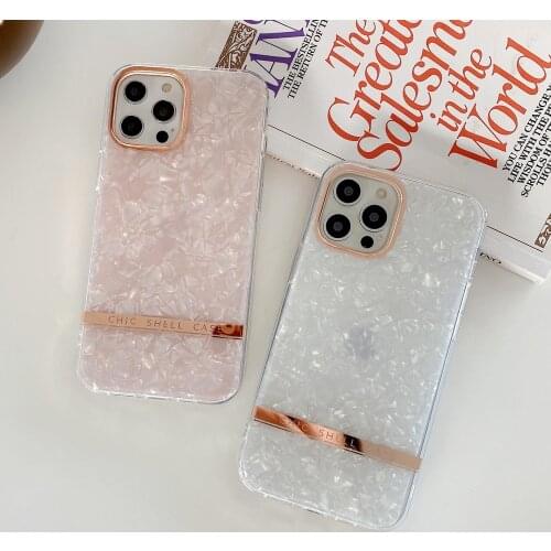 LACK Luxury Plating Conch Shell Cases For iphone 11 Pro Max Xs Max Xr X 7 8Plus Phone Case For iPhone 12 Pro Glossy Back Cover