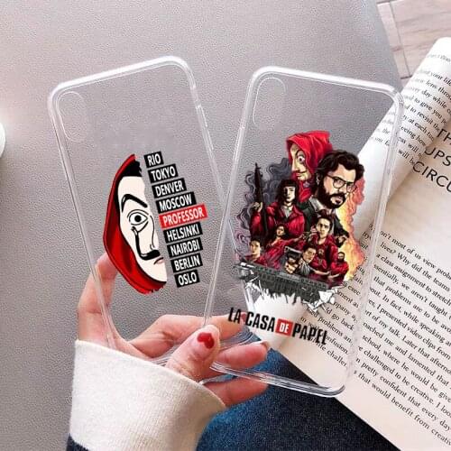 Spain TV La Casa De Papel Phone Case for IPhone 12 7 8 Plus X 11 TV Money Heist House of Paper Cover for XS MAX XR Clear Cover