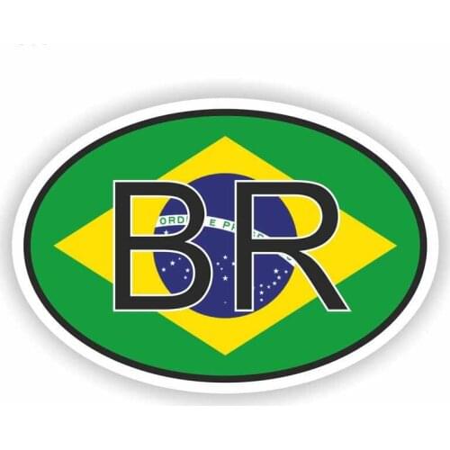 BRAZIL Country Flag Funny Car Sticker Rearview Mirror Car Styling Accessories Vinyl Motorcycle Car Styling Decal PVC 9cm*14cm