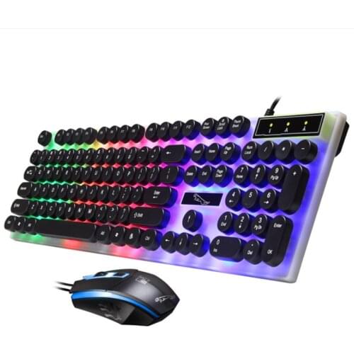 G21 Punk Gaming Keyboard and Mouse,USB Wired Backlit Gaming Mouse and Keyboard Combo for Desk Computer/Laptop/Smart TV