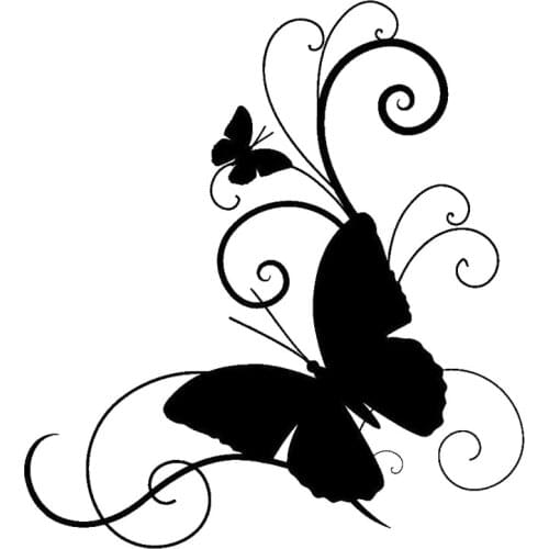 Personality Butterfly Personality Car-Styling Vinyl Stickers Decals Black/Silver Good Quality Waterproof Sun Protection Anti-UV