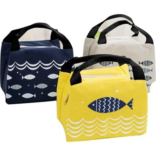 Baby Food Insulation Bags Feeding Milk Bottles Warmer Fish Pattern Portable Waterproof Picnic Zipper Thermal Handbag