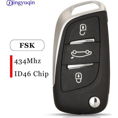Jingyuqin 5pcs 3 Buttons Flip Remote Car Key Fob 434MHZ ID46 Chip For DS DS4 DS5 C4L C4 Without Blade