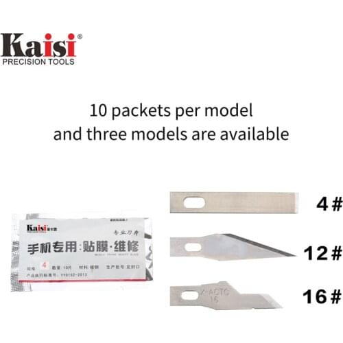 Kaisi 4# 6# 12# 10PCS/Set Precision Steel Blade Engraving Craft Sculpture Knife Scalpel Cutting Tool for PCB Repair