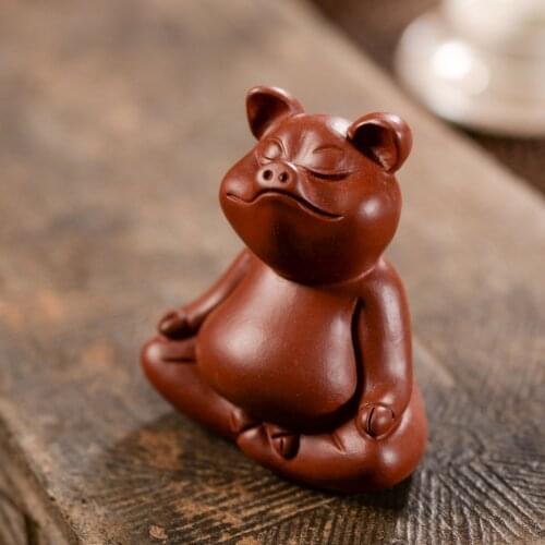 Ceramic tea pets Kung Fu Yoga pigs Decoration sculptures Home accessories