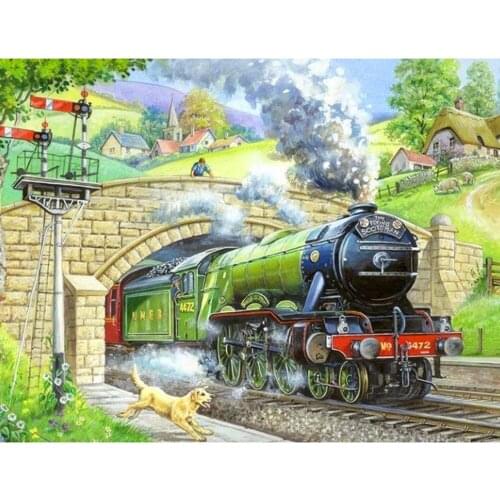 Kexinzu Full Square/Round Drill 5D DIY Diamond Painting "Train tunnel" 3D Embroidery Rhinestone Cross Stitch Home Decor Gift Y03