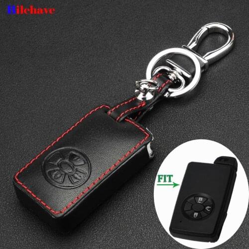 Bilchave 3 Buttons Remote Hand-stitched leather Case Cover Fob For Toyota Rav4 Corolla Yaris Mark X Hilux Vitz Aqua Camry Auris