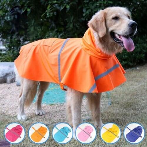 Fashion Pet rain coat large dog waterproof Jumpsuit Pet all-inclusive Candy raincoats XS-4XL big dogs clothes poncho ZL281