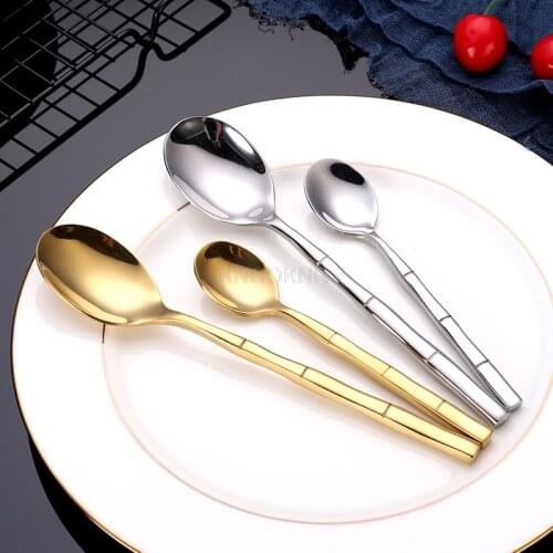 Covered Gold Portable Cutlery Dining Set Stainless Steel Dinner Tableware Complete Kitchen Spoon and Fork Set Gadget Sets