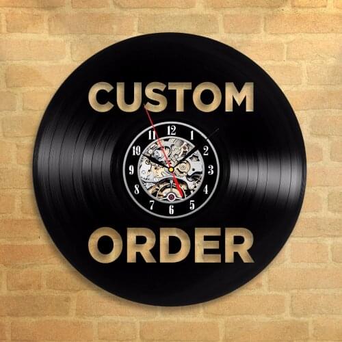 Retro Custom Vinyl Record Wall Clock Custom Order Your design Your logo Your Personal Hanging Watch Personalized Wall Art Clock
