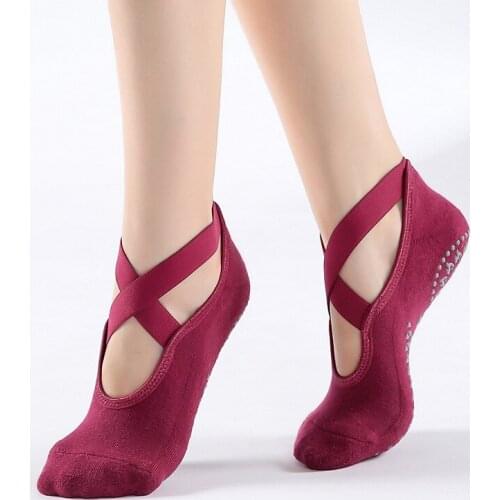 High Quality Women Pilates Socks Anti-Slip Breathable Backless Yoga Socks Ankle Ladies Ballet Dance Sports Socks for Fitness Gym