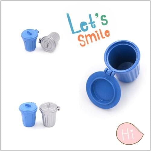 New 1 * 1:12 Miniature Trash Can Dollhouse Miniature Accessories Dustbin / Trash Can Simulation Kitchen Furniture Toys