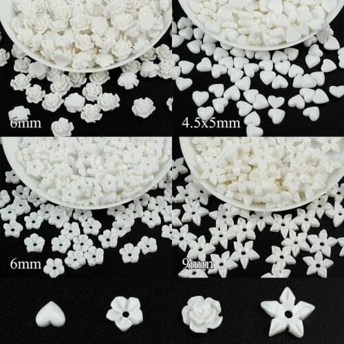 New 30pcs Nail Art Decorations Porcelain white Heart/flower 3D Charms Nail Art Decorations Rhinestones DIY Manicure Art Accessor