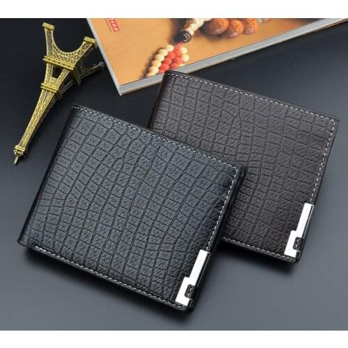 New Men PU Leather Wallets High Quality Mens Casual Purses Male Small Coin Card Holders Slim Short Purse Portable Money Bag
