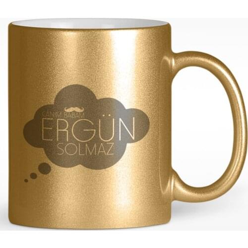 Personalized Dear Dad Design Gold Gilded Mug Cup-9