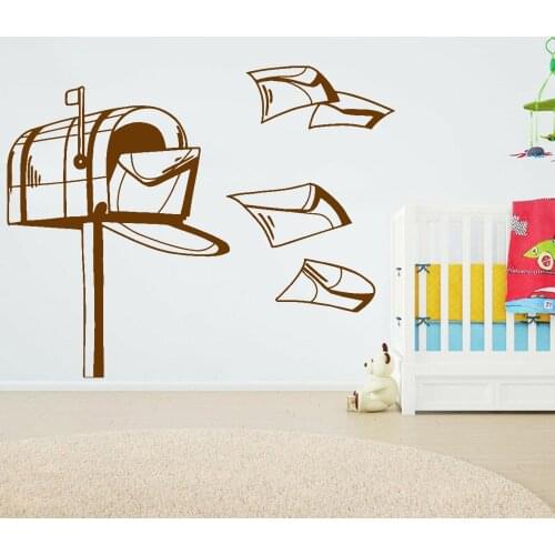 Post Letter Wall Decal Envelope Mail Postal Worker Stickers Cartoon Pattern Mural Nursery Kids Room Art Wall Decoration Z632