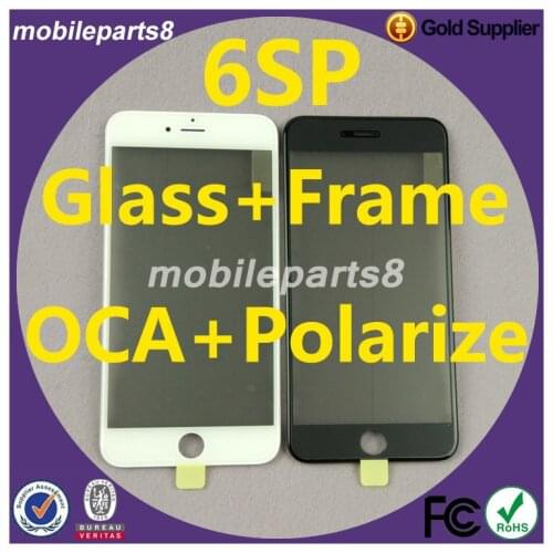 No bubbles Glass with frame oca polarizer for iPhone 6S plus galss with frame and oca and polarizer