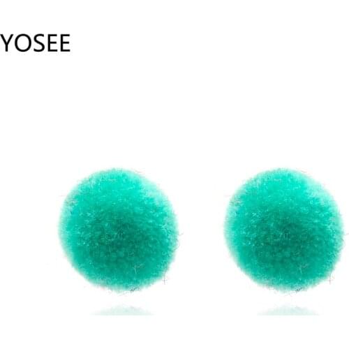 Drop Earrings for Women Fur Ball Pom Long Unique Soft Pom Ear Dangle stimulated pearl Earring Jewelry Cute Gift