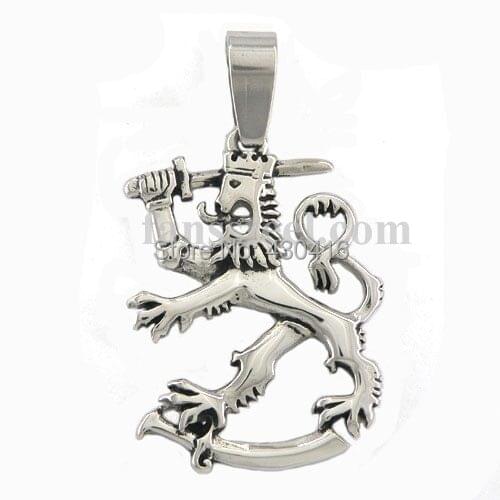 Stainless Steel Jewelry Finland leijona lion leo big Pendant P09L