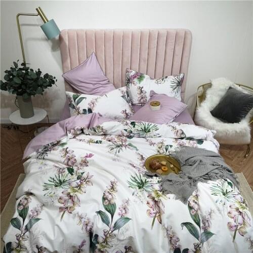 High Quality Comforter Set Egyptian Cotton Soft Duvet Cover Bed sheet Flamingo Paisley Bedding Set Queen King size 4Pieces