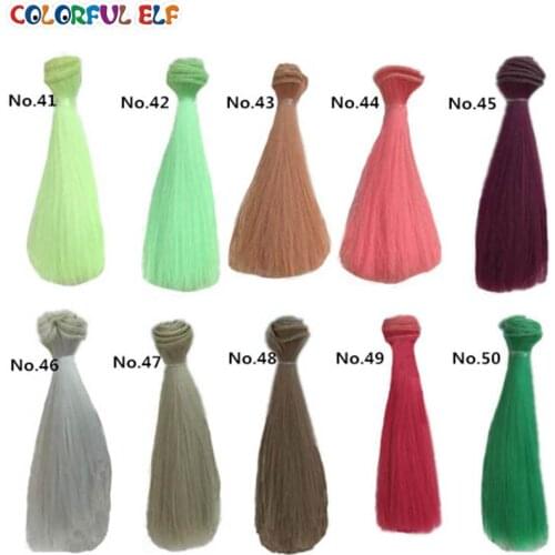 1pcs 50colors 15*100cm Wig BJD Doll Accessories Dolls DIY Wig Hair