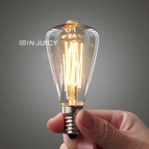 10PCS/LOT E14 Edison Bulb ST45 candle bulbs Edison retro tungsten carbon filament light for Crystal Chandelier 110V 120V