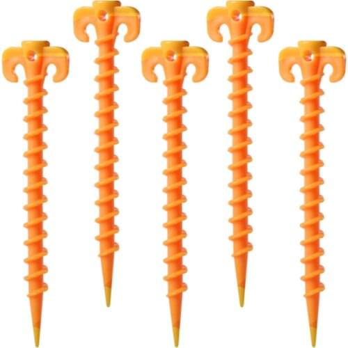 10Pcs Plastic Tent Hook Stakes Camping Tents Accessories Ground Support Nails Peg Screw Anchor Shelter