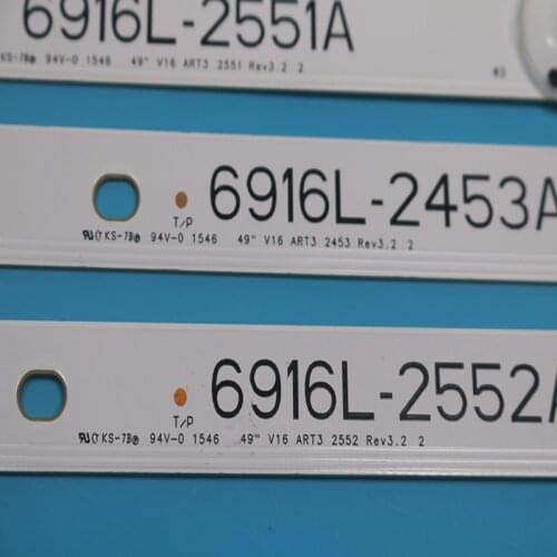 100% NEW16pcs x 49" LED Backlight Strips for LG 49" TV V16 ART13 6916L-2451/2552A 2452/2453A UHD L/R