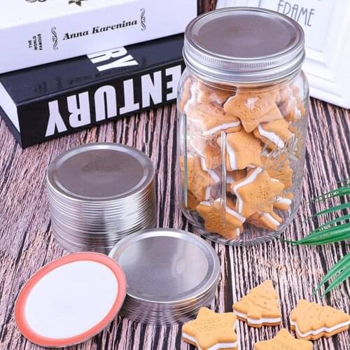12Pc 70/86mm Mason Jar Lids with Discs Kitchen Anti Rust Storage Cannings Covers Stainless Steel Split-Type Polished Mug Cup Cap