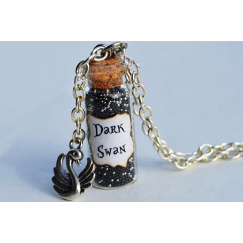 12pcs/lot Once Upon a Time Dark Swan Magical Necklace Swan Charm Emma Swan The Savior and Dark One necklace