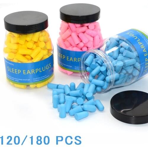 120/180 Pcs Ear Plugs Noise Reduction Sleep Foam For Snoring Soft Anti-Noise Sleeping Soundproof Sound Insulation Earplugs Set
