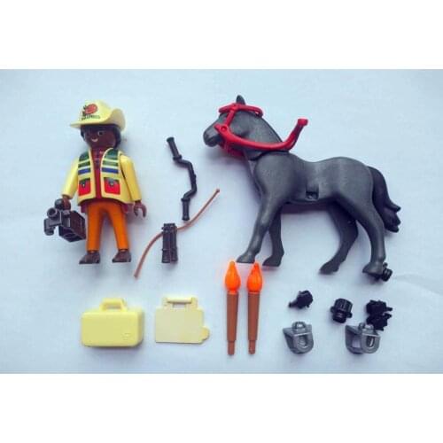 2PCS Playmobil Reporter Horse loose Figures toys model