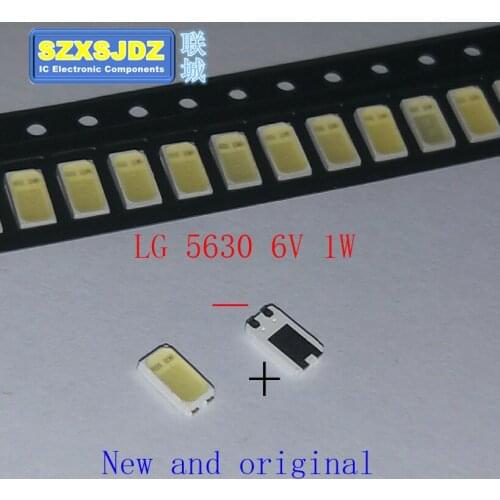 250pcs / lot LEMWS59P13BZ00 KoreaLG 5630 patch LED lamp 1W cold white 6V backlight 5730 TV repair