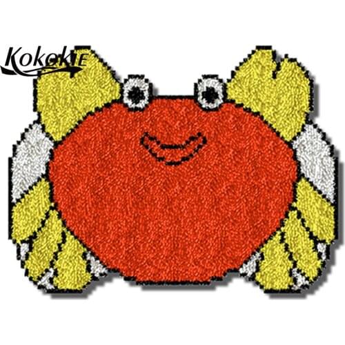 3d diy latch hook kits rug tapestry kits handmade cushion embroidery crochet tapis needle for carpet crab Foamiran floor mat