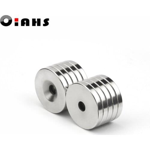 5pcs 20 x 3 mm Hole: 5mm super Strong Round Neodymium Countersunk Ring Magnets Rare Earth N50 Free Shipping