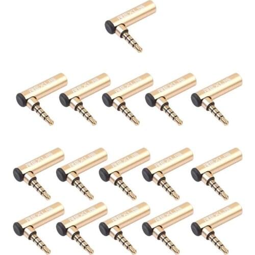 5pcs Gold Plated 3.5mm Male to Female 90 Degree Right Angled Adapter Audio Microphone Jack Stereo Plug Connector High Quality