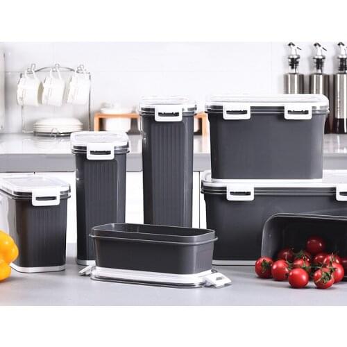 7pcs/set Japanese-style Fresh-keeping Lunch Box Office Bento Boxes Kitchen Refrigerator Vegetable Fruit Storage Box